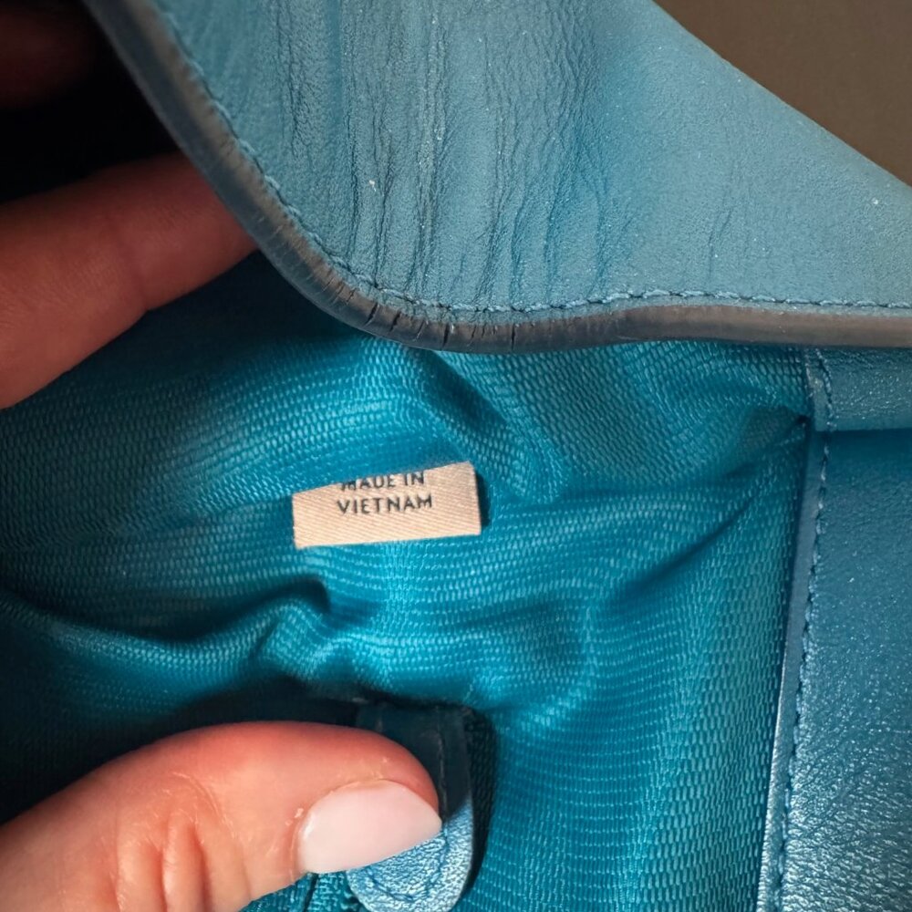 Coach Crosby Carryall Turquoise Leather Handbag - Picture 7 of 13
